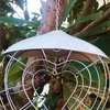 SCASTOE Bird Feeder with Roof Weather Proof Metal Bird Feeder Heart Shaped Hanging Fat Ball Holder Feeding Tool for Wild Bird