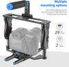 Neewer Aluminum Alloy Camera Video Cage Film Movie Making Kit, with Top Handle, Dual Hand Grip, Two 15mm Rods, Compatible with Canon, Sony, Fujifilm, and Nikon DSLR Camera and Camcorder (Black + Blue)