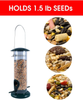Weather Proof Outdoor Bird Feeder with UV Sun-proof. Durable and Disassembles for Quick, Easy Cleaning, Squirrel Proof