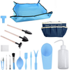 ÖSSZEFUT 23 Pieces Succulent Tools Kit with Organizer Bag, Gardening Tool Tote with Operation Mat for Miniature Planting, Mini Garden, Indoor Outdoor Garden Plant Care Work(Blue)