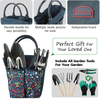 9 Piece Garden Tools Set, Gardening Organizer Kit with Storage Tote Bag, Heavy Duty Planting Tools, Digger Gloves, Binding Wire and Pruner, Great Gift for Women & Men Mothers' Day. Blue