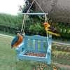 SUMSAYEI Wooden Birdhouse Garden Bird Feeder Garden Gifts-Hanging Birdhouses for Outdoors with Rope,Hummingbird Nesting Houses Bird Feeder Outside