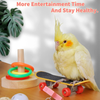 Bird Toys For Parakeets,5pcs Parrot Toys Set （Include Bird Basketball Toy、Bird Skateboard、Bird Stacking Toy、Parrot Wooden Block Puzzles Toy、Small Sepak Takraw）,Parakeet Toys、For Bird Training Toys