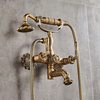 Shower Faucet Set - Handshower Included pullout Vintage Style / Country Antique Brass Mount Outside Ceramic Valve Bath Shower Mixer Taps