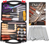 Zxiixz Leather 67 PCS Professional Leather Working Tools Kit Users Manual and Leather Craft Tools with Leather Tool Box Perfect for Stitching Punching Cutting Sewing Leather Craft Making