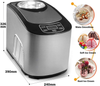 WATOOR 1.4 Quart Electronic Ice Cream Maker Compressor with Countdown Timer, LCD Display Screen, A Recipe Booklet, Gray