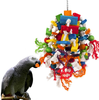 MEWTOGO Large Parrot Toy - Multicolored Wooden Blocks Tearing Toys for Birds Suggested for African Grey Cockatoos, and a Variety of Amazon Parrots.
