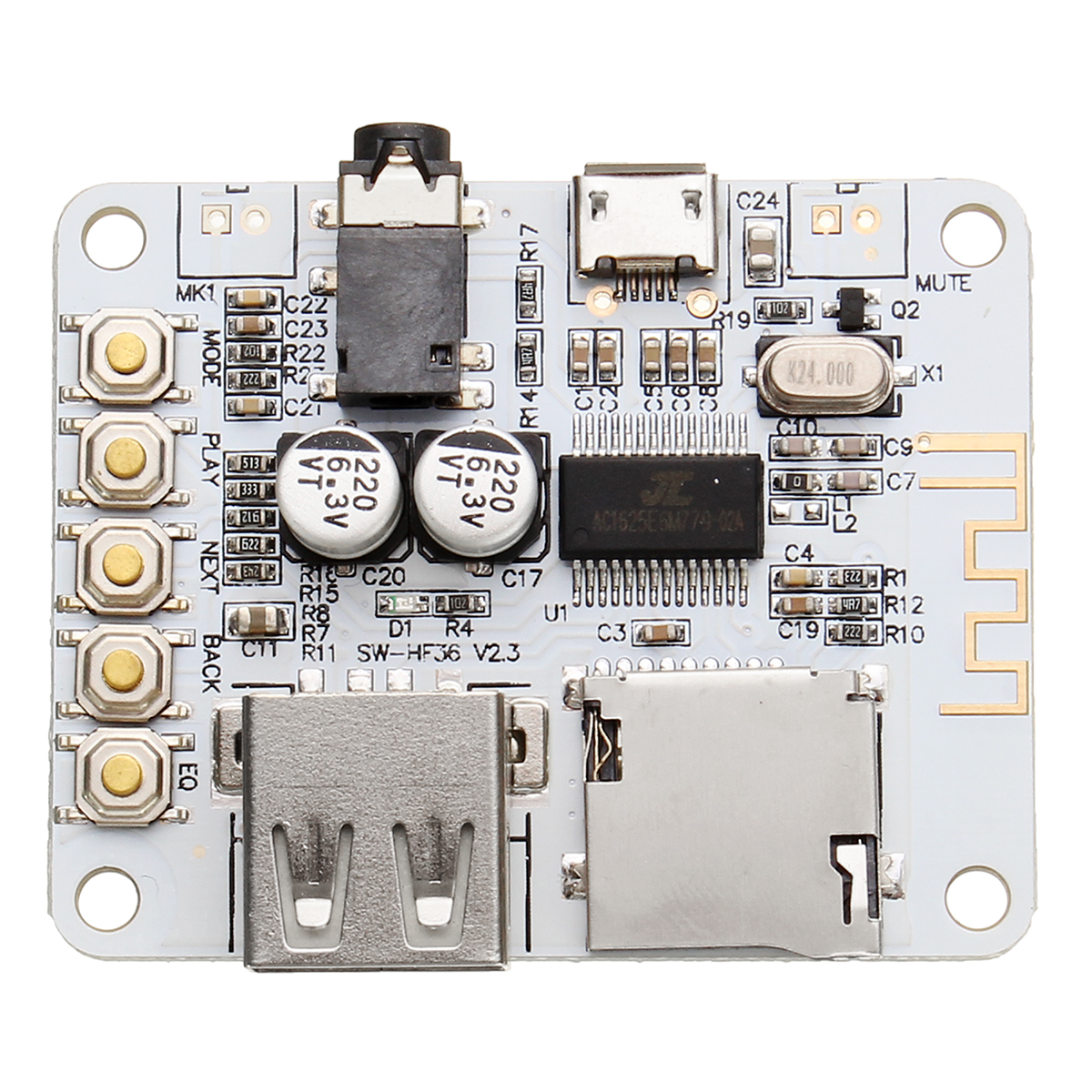 SANWU® Bluetooth Audio Receiver Digital Amplifier Board with USB Port TF Card Slot Decoding Play
