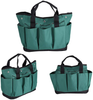 Delaman Garden Tool Bag, Canvas Heavy-Duty Garden Tote with Pockets Gardening Storage Tote Bag, Large Organizer Bag（Green）