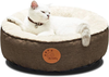 HACHIKITTY Washable Donut Cat Bed Round, Cat Beds Indoor Cats Large, Big Cat Bed Machine Washable, 24