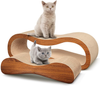 ScratchMe 2 in 1 Cat Scratcher Cardboard Lounge Bed, Cat Scratching Post with Catnip, Durable Board Pads Prevents Furniture Damage,Large