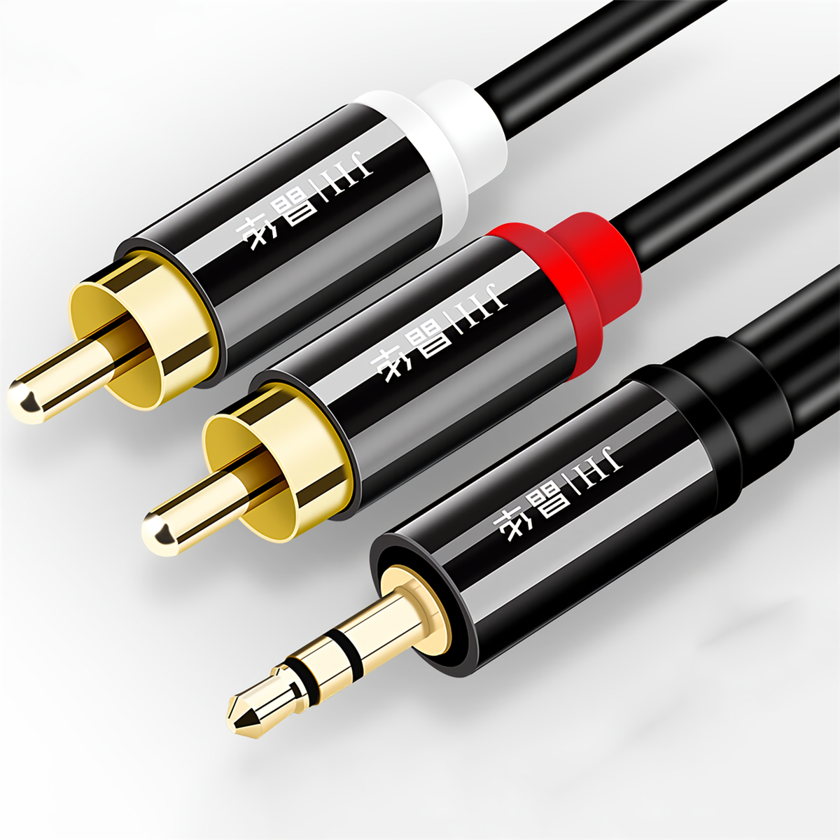 JINGHUA 3.5Mm to 2RCA Audio Cable 3.5Mm Hifi Stereo Jack RCA AUX Cable Y Splitter Cable for Mobile Phones Computers Amplifiers Home Theater Cable