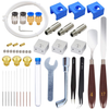 HAWKUNG 41 Pcs 3D Printer Accessories Kit, 10 Nozzle + 3 Heater Block + 3 Throat Tube + 3 V6 Silicone Socks + 10 Cleaning Needle + Other Parts for V6 3D Printer 1.75mm Extruder Hotend