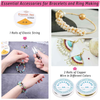 1584Pcs Crystal Jewelry Making Kit, Thrilez Ring Making Kit with Crystal Gemstone Beads, Jewelry Wire and Earring Hooks for Ring, Earring and Jewelry Making