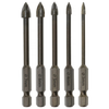 6pcs Glass Tile Drill Bits Set 6-12mm, Tungsten Carbide Masonry Drill Bit Set for Mirro Ceramic Plastic Wood on Brick Concrete Cement Wall with 1/4” Hex Shank, Efficient Universal Drilling Tool