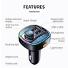 Bakeey Dual Display QC3.0 PD20W USB Fast Charging FM Bluetooth Transmitter Voltage Detection Wireless Handsfree Car Mp3 Player