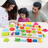 QZMTOY Wooden Puzzles for Toddlers, Wooden Alphabet Number Shape Puzzles Toddler Learning Puzzle Toys for Kids, 3 in 1 Puzzle for Toddlers, Age 3+ (Set of 3)