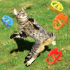 18 Pieces Cat Fetch Toy Cat Tracking Toy Cat Interactive Toys with 5 Colors Flying Propellers for Indoor Pet Cat Kitty Training Chasing (Blue Cat Theme Design)