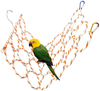 Bird Hemp Rope Net Swing,Parrot Perch Climbing Rope Ladder,Hammock Hanging on Parakeet Cage wiht 2 Hooks,Chew Toys for Greys Cockatoo,Cockatiel,Conure,Lovebirds,Canaries,Little Macaw 13.8" x 23.6"