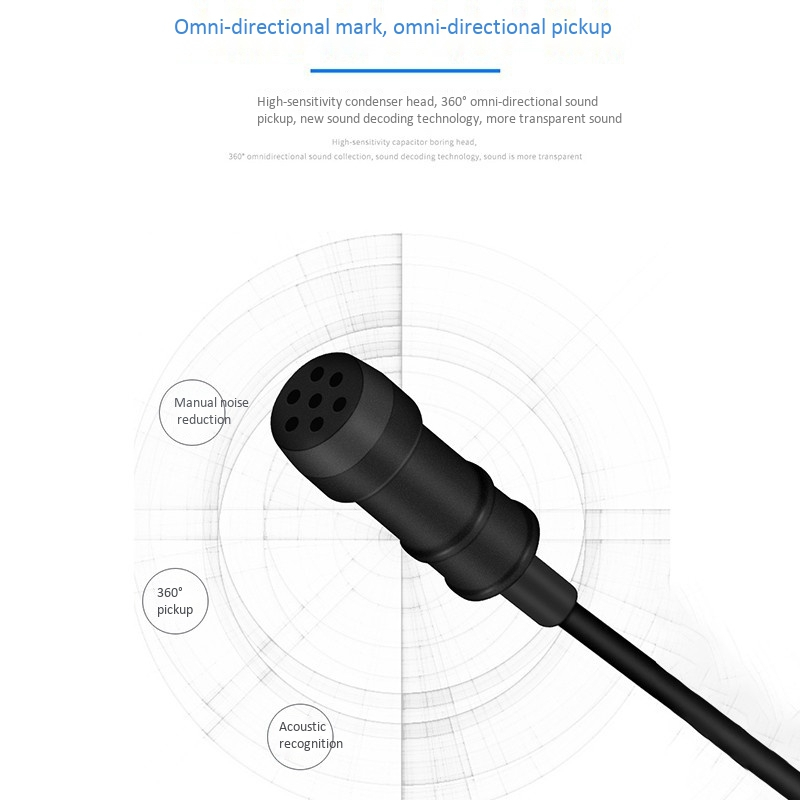 MAMEN KM-D2 Pro Wired Microphone Clip-On Lavalier Microphone Noise Reduction Omni-Directional Dual Mics for Smart Phone Camera Recording