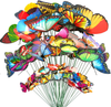 Teenitor 40 Pcs Butterfly Stakes, 5 Different Size Waterproof Butterflies Stakes Garden Ornaments & Patio Decor Butterfly Party Supplies Yard Stakes Decorative for Outdoor Christmas Decorations