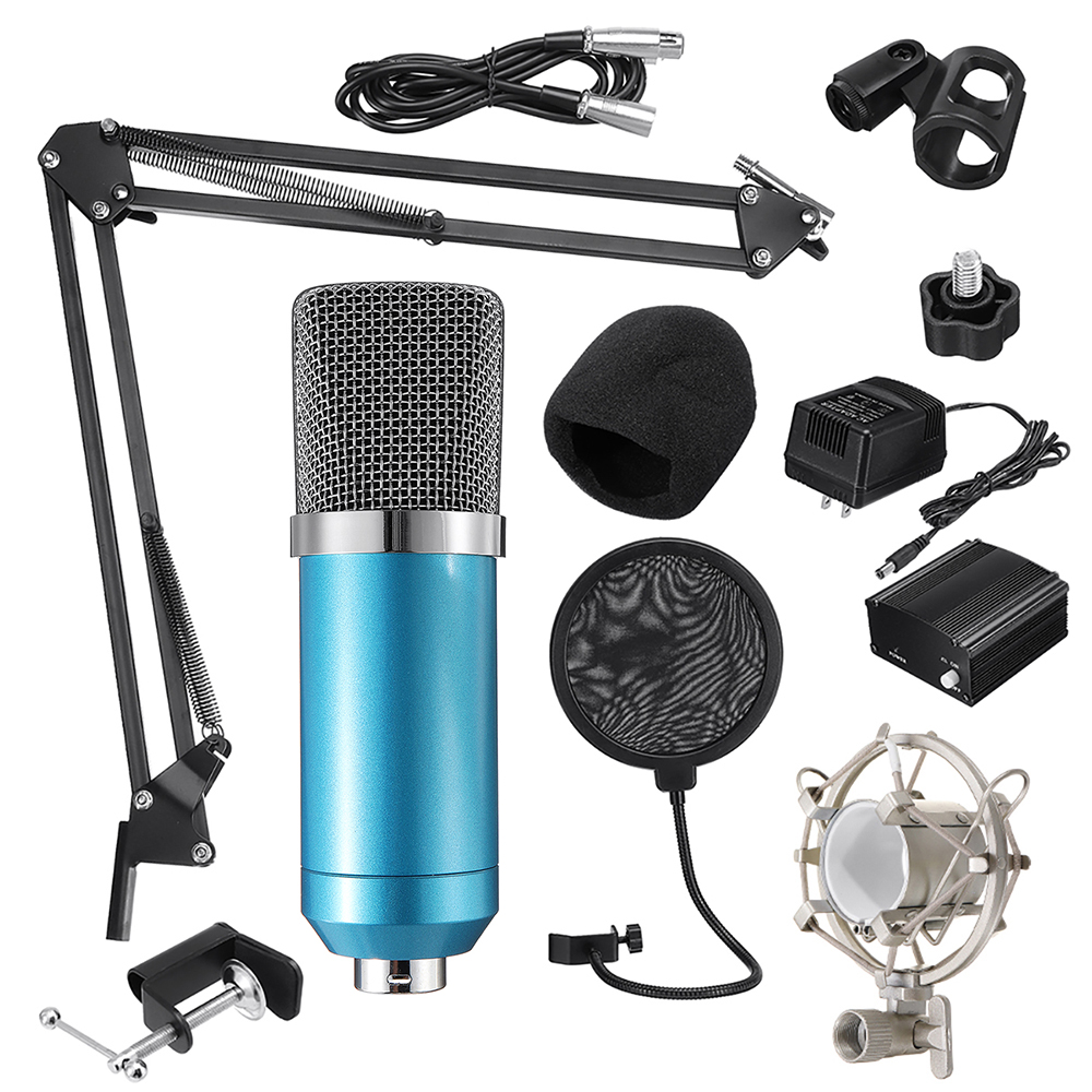 BM700 Microphone Condenser Sound Recording Microphone Kit with Shock Mount for Radio Braodcasting Singing Recording KTV Karaoke Mic