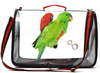 OFLAO Bird Carrier Bag, Portable Travel Bird Cage, Lightweight Breathable Parrot Perch Transparent Cage