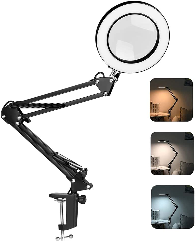 10x Magnifying Glass Stand with 13 Flexible Gooseneck Arm and Round B –  SnakeClamp Products