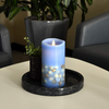 AGLARY Seashell Pillar Candle 3.5”X7” Blue , Battery Operated Candles with Remote Control, Flickering Flameless Candle for Dining Table, Wedding and Home Decoration