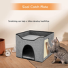 Teodty Cat House, Cat Houses for Indoor Cats, with Scratch Pad High-Strength Wood Board Without Odor, Soft Fabric Can be Double-Sided Use