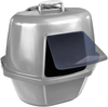 Corner Enclosed Cat Pan, Silver, Large (CP9), Plastic (20.5 x 19.5 x 14 inches)
