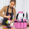 Tesmotor Pink Garden Tool Set, 11 Piece Stainless Steel Heavy Duty Gardening Tool Set with Non-Slip Rubber Grip, Gardening Kit Gifts for Women Girls