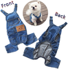 CAISANG Dog Shirts Clothes Dog Denim Overalls, Fashion Pet Jean Overalls Apparel, Comfortable Puppy Costumes for Small Medium Dogs&Cat, Dog Denim Shirts, Shirt & Pant Sets, Pets Outfits (XL)