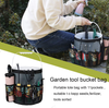 YLSZHY Garden Tool Bag, Garden Bucket Tool Organizer with 10Pcs Pockets, Heavy Duty Oxford Cloth Gardening Tote for Lawn Yard Construction Garden Carpenter Gardener