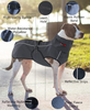 ASMPET Waterproof Windproof Dog Vest for Cold Weather, Lightweight Pullover Dog Jacket for Medium Dogs, Cozy Fleece Lining Warm Dog Coat with Reflective Strips, Grey S (Chest: 24.8"-26.8")