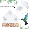 SUQ I OME Window Bird House Feeder with Strong Suction Cups, Clear, Acrylic, for Outside, Birdhouse Shape.