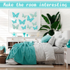 120 Pieces 3D Butterfly Wall Decals Removable Metal Butterflies Wall Sticker House Decoration Kids Room Bedroom Decor