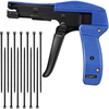 Cable Tie Gun, Fastening Cable Tie Tool Zip Tie Gun with 200 Pieces Nylon Cable Ties, Die-Cast Steel Flush Cut Cable Tie Tool with Steel Handle,7 Inches Length