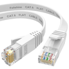 50 ft Ethernet Cable, Cat 6e/Cat 6 Long Ethernet Cable with Snagless Rj45 Connector, High Speed Patch Cord Than Cat 5e/Cat 5, Flat White Shielded LAN Cable for Ethernet Network Switch, PS4 and Modem