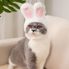 GAPZER Cat Bunny Hat with Ears, Cat Easter Costume Rabbit hat, Adjustable Headwear for Cat Kitten Puppy