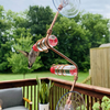 SWEET FEEDERS Geometric Window Hummingbird Feeder | Copper and Aluminum | Multiple Stations | Modern Hummingbird Feeder | Handcrafted | Home Décor | Glass Bottles | Suction Cups (Copper)