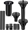 Plastic Fountain Nozzle 1/2, The Small Pool Sprayer Fountain Nozzle for Garden, Ponds, Tabletop Fish Ponds, 15 pcs of Set, 3 Fountain Shaped, Pool Aerator Nozzle, Black -S