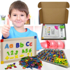 291Pcs ABC Magnets Board Magnetic Letters Numbers and Shapes Maker for Kids and Toddlers with Storage Double-Side Drawing Whiteboard Uppercase Lowercase Foam Alphabets Games Set