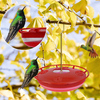 Hummingbird Feeders for Outdoors, 12 oz Hummingbird Feeder with 4 Red Feeding Ports, Hanging Bird Feeders for Outside Garden Yard Decoration, Leak-Proof, Ant Moat & Bee Proof, 2 Pack