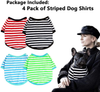 4-Pack Dog Shirts Pet Summer Doggie Clothes Breathable Striped Outfits Puppy T-Shirts Apparel for Small Dog Cat Boy and Girl (XL, Black & Red & Blue & Green)