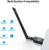 QGOO WiFi Adapter ac600Mbps，Wireless USB Adapter 2.42GHz/5.8GHz Dual Band 802.11 ac Network LAN Card for Desktop Laptop PC Support Windows 10/8.1/8/7/XP/Vista/Mac OS10.6-10.15 (Without Drive)