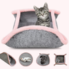 Yao Freo Creative Transformable Cat Beds for Indoor Cats, Eco-Friendly Premium Felt Plush Cat Bed Cat Cave Cat Tent Cat Hut Pet Mat, Foldable Washable Scratch Resistant Pet Bed for Cats or Small Puppy