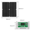 40W Solar Panel Dual USB 30A Controller Solar Cell for Yacht RV Battery Charger