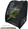 Bird Cage Breathable Backpack, Travel Parrot Bag Cage with Bird Perch Parrot Stand Natural Wood,Fully Ventilated Mesh,Foldable Lightweight Outdoor Multi Purpose Pet Bag
