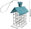 GESHIDA Suet Bird Feeder Hanging Suet Feeder with Hanging Roof and Hook, Two Suet Capacity for Use with Suet Cakes, Seed Cakes, Mealworm Cakes
